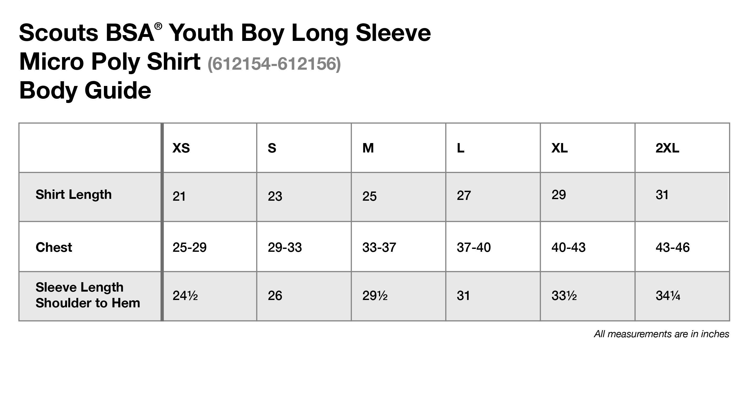 Reebok boys cheap size chart